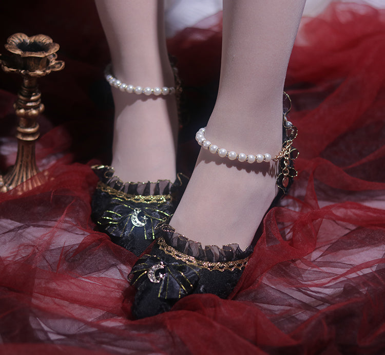 Fairy Tales - Fate Quartet Bridal Lolita Gothic Accessories Blouse black One Size shoes (note us the size you want from 37-40)