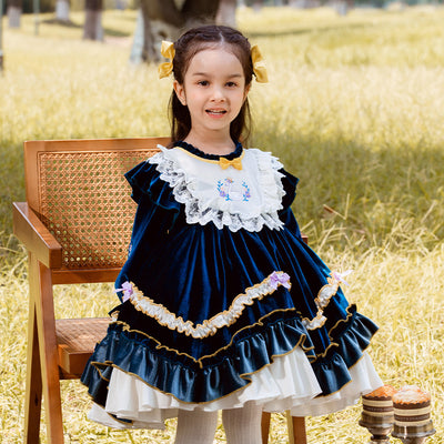 ZIIVAXXY Lolita~kid Lolita Princess Winter Dress royalblue 80cm 