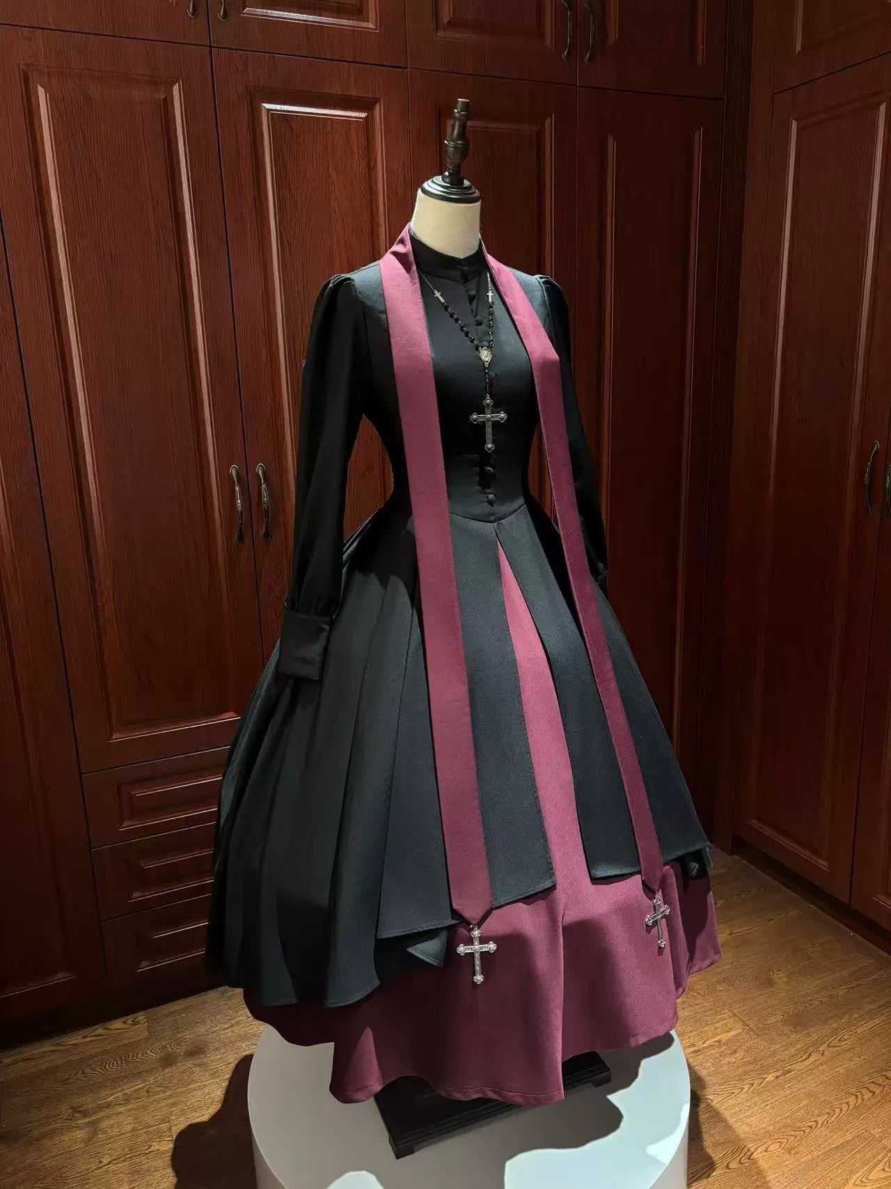 LetterfromGod - Night Watchman - Gothic Lolita OP Dress, Open-Front Hem 43998:791595