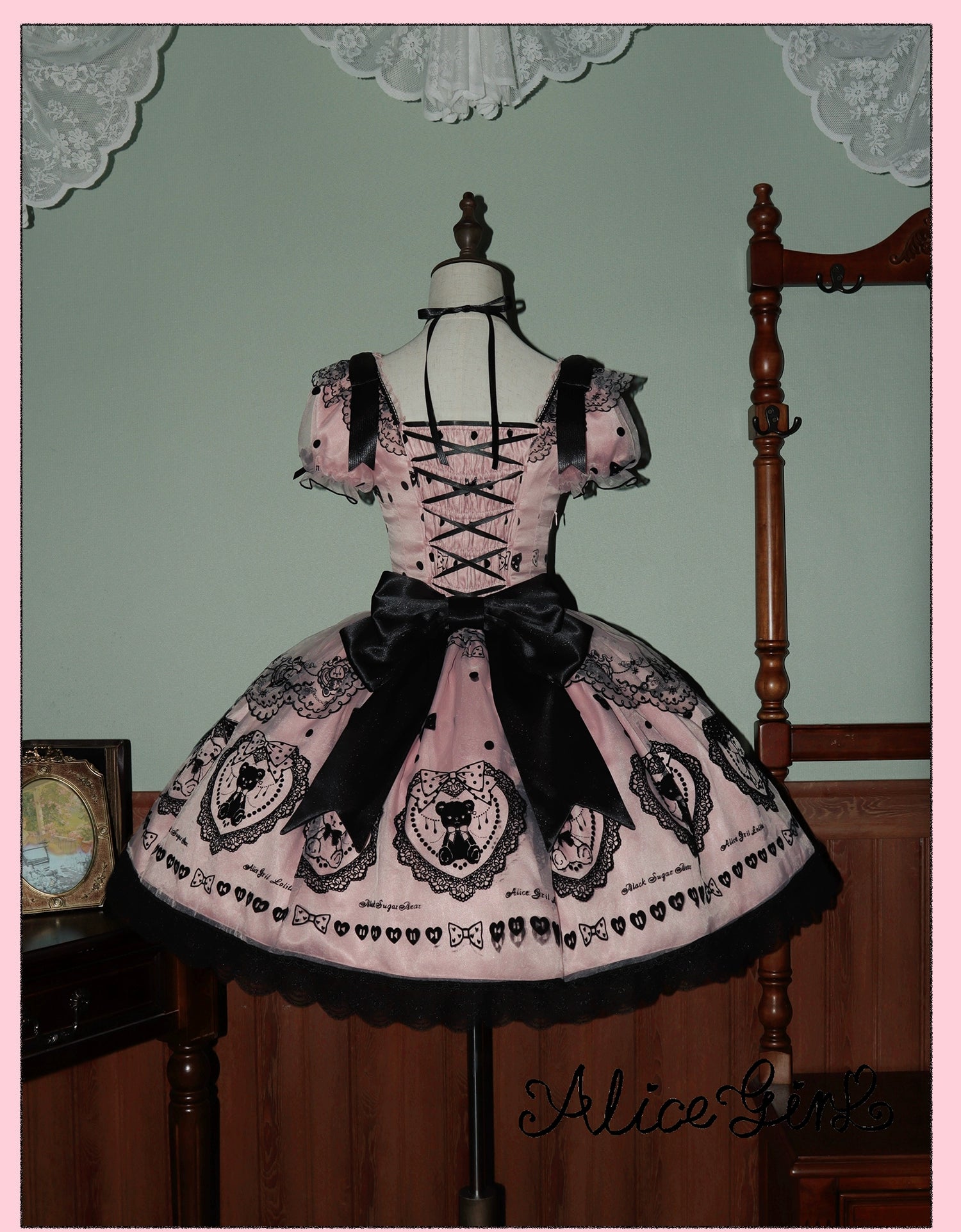 Alice Girl - Brown Sugar Bear - Printed Sweet Lolita Dress, Multiple Styles 43697:783253