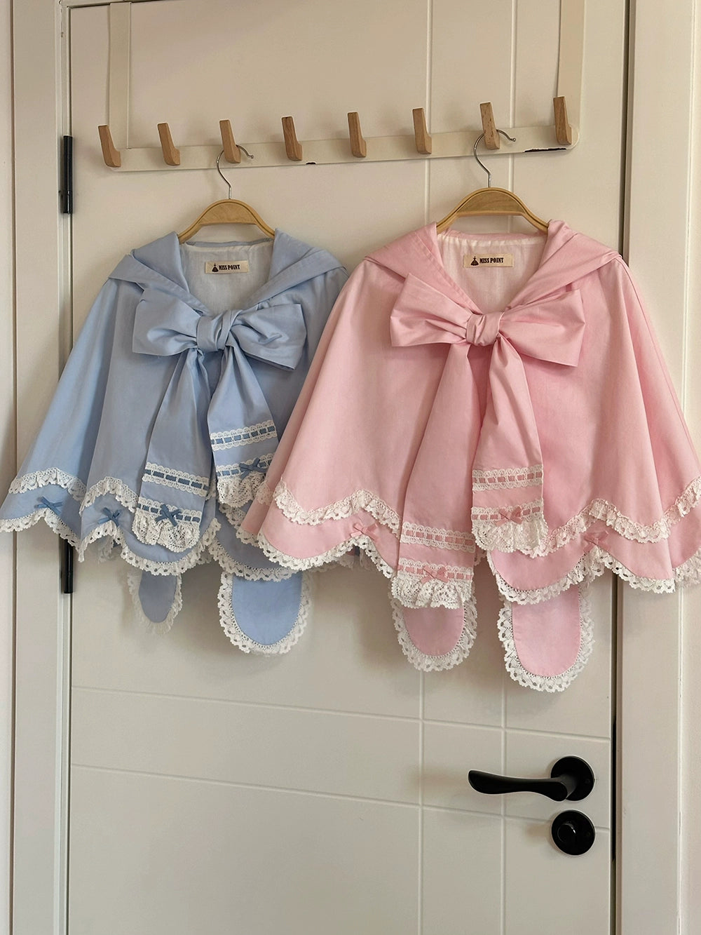 Vintage Petal Rabbit - Pure Cotton Kawaii Lolita Cape With Rabbit Ear Hood 43138:767064
