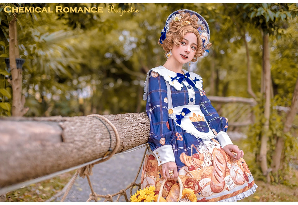 Chemical Romance~Freshly Baked Bread~Sweet Lolita OP Dress Long Sleeve Dress 37032:544260