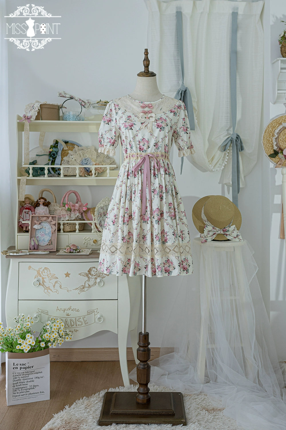 Miss Point~Customized Elegant Lolita OP Dress Cute Daily Girl Short Lolita Dress 35670:519528