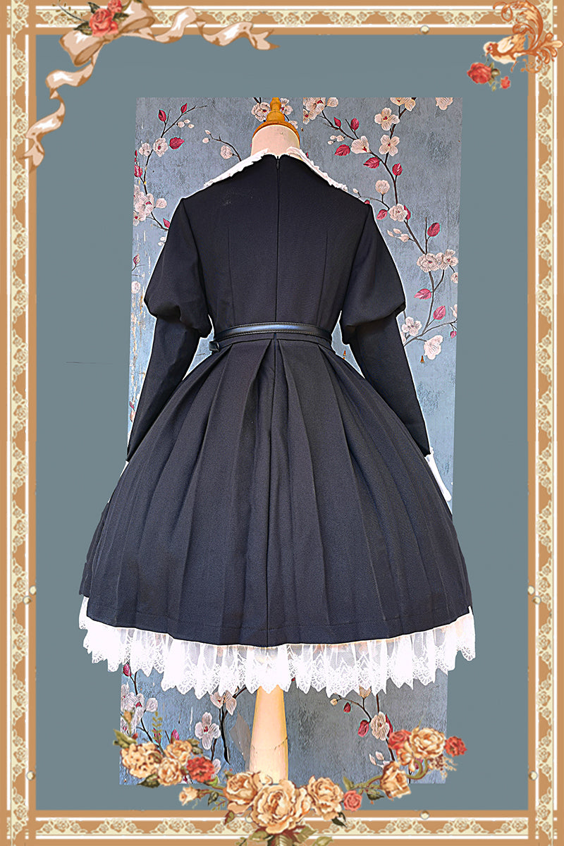 Infanta~Suliko~Maid Lolita OP Set with Soldier Style Waist Pack and Apron 41204:743362