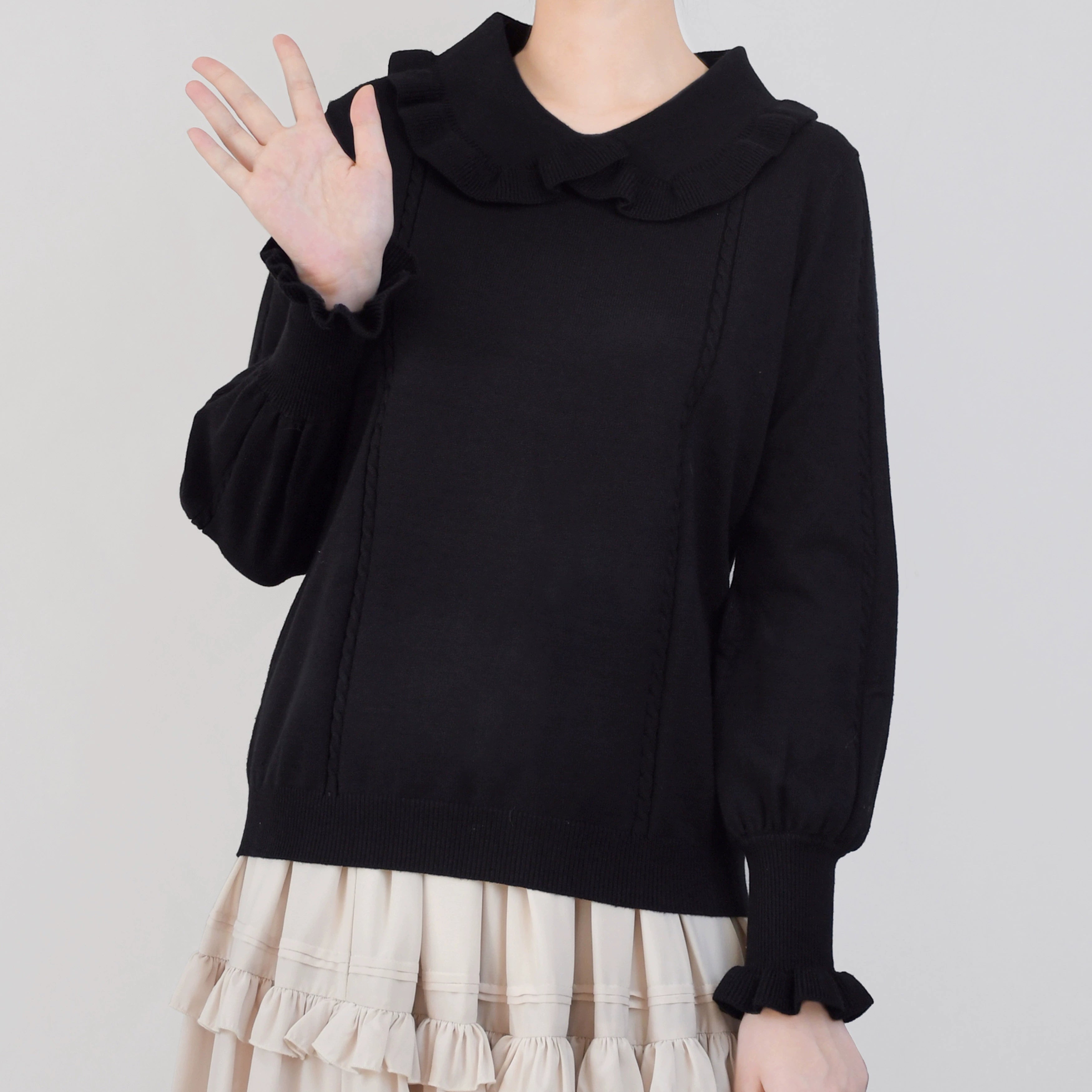MIST~Japanese Style Lolita Sweater Puff Sleeves Knit Undershirt 31540:369468