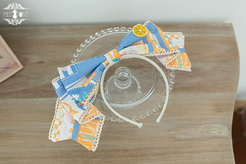 Miss Point - Daisy Lemon - Kawaii Lolita Lemon and Flowers Accessory blue cloth KC