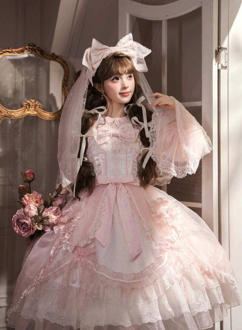 Mewroco - Candy Flavor - Gorgeous Sweet Lolita Dress, Lace & Petal Hem 43711:783670