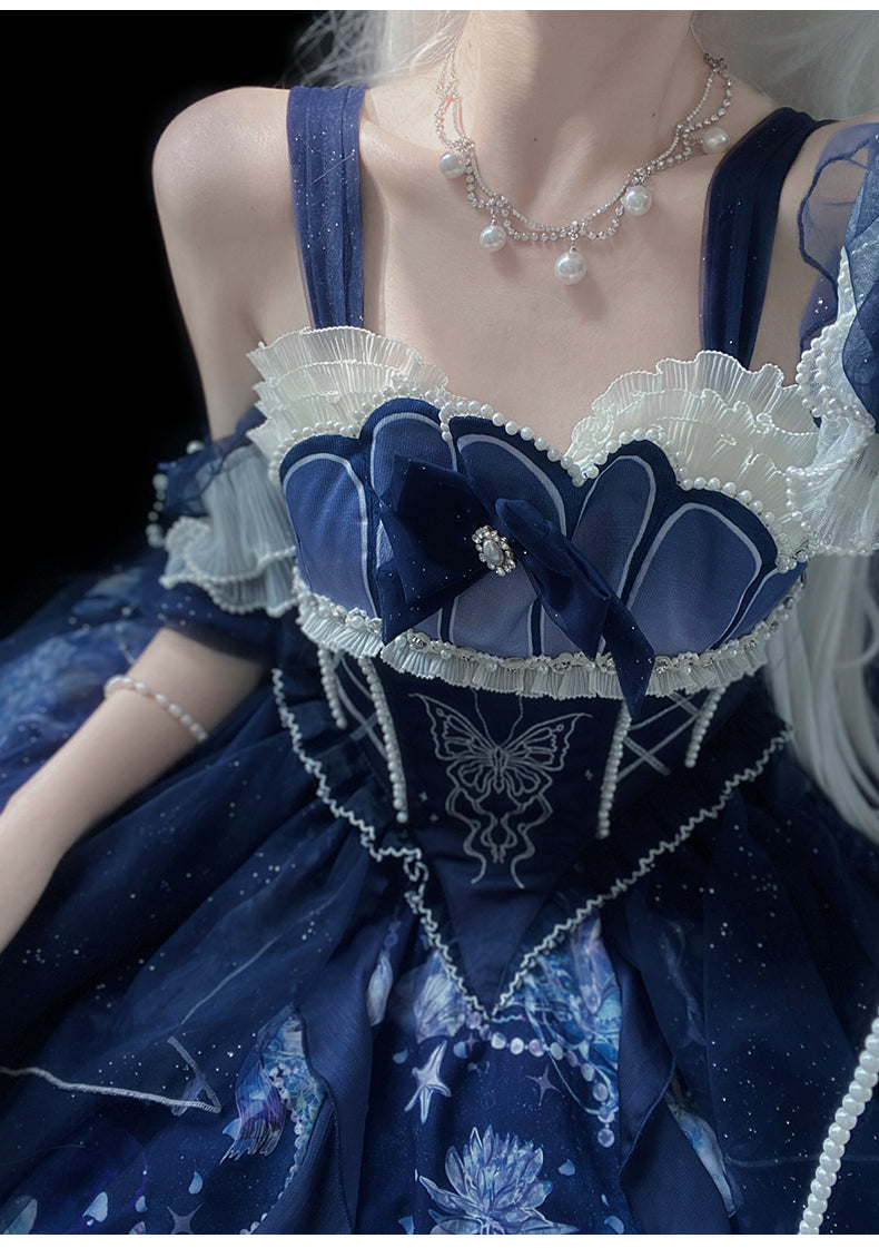 YingLuoFu~Original Elegant Lolita Blue Lolita JSK 20110:281434