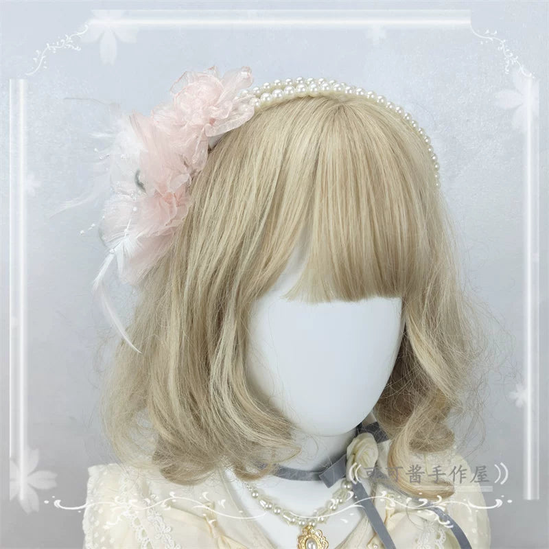 Floral Shaped Lolita KC, Pearls Accent Headdress