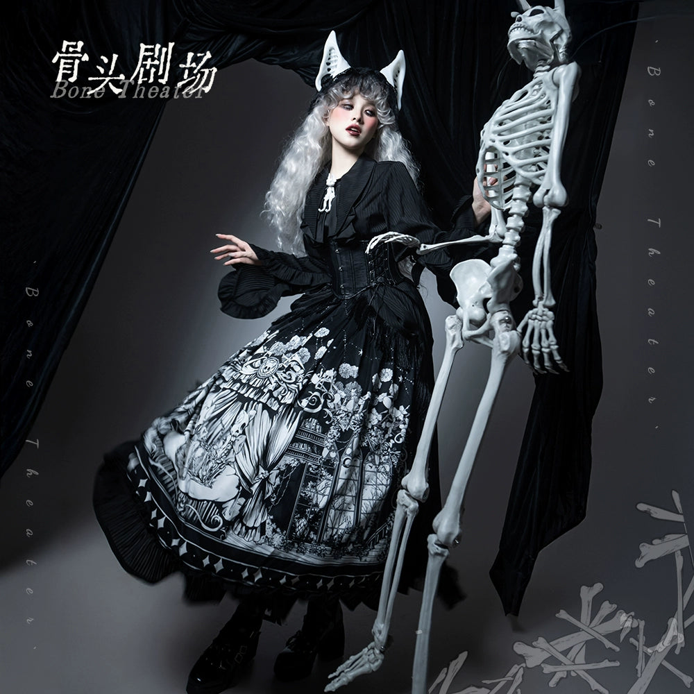 Caged Bird Hotel - Bone Theater - Halloween Gothic Lolita Fashion Shirt Skirt