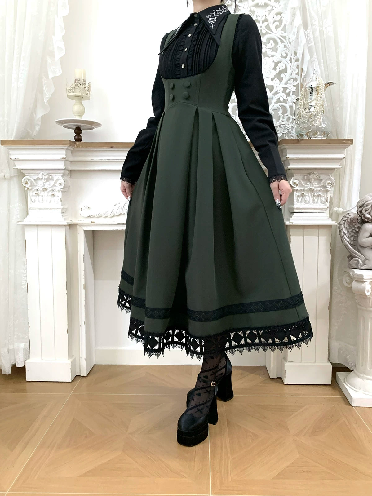 Serenade - Bust-Supporting Elegant Lolita JSK Dress, Three Length Styles
