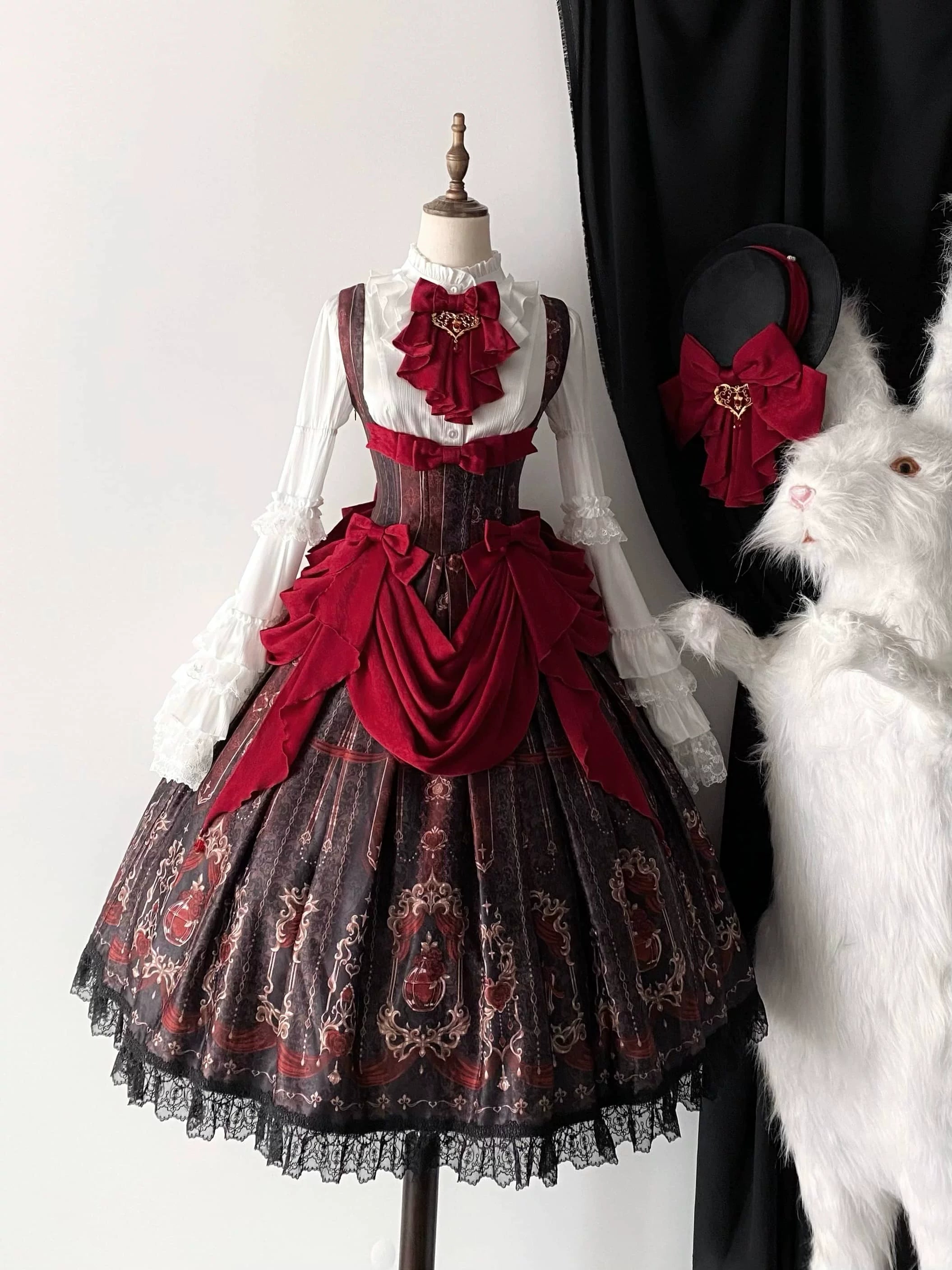Perfume Bottle - Gothic Lolita Bust-support Printed JSK Dress Set 45738:860405