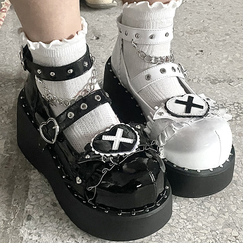 Beauty Bunny - Sweet Academy - Gothic Lolita Shoes Thick Sole Y2K Lolita Shoes