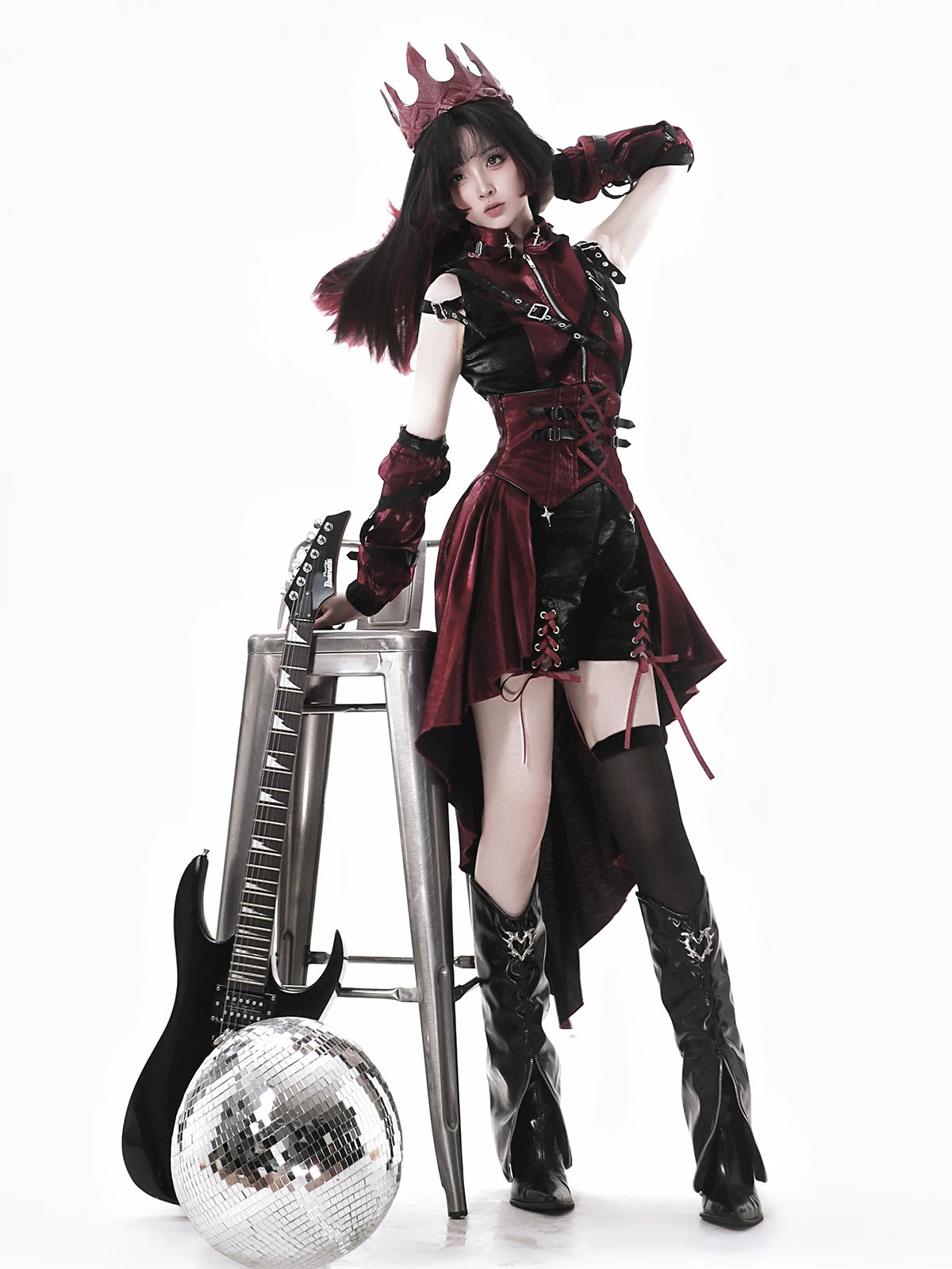 Prime Assassin - Ouji Lolita Suspender Skirt Set, High-low Hem