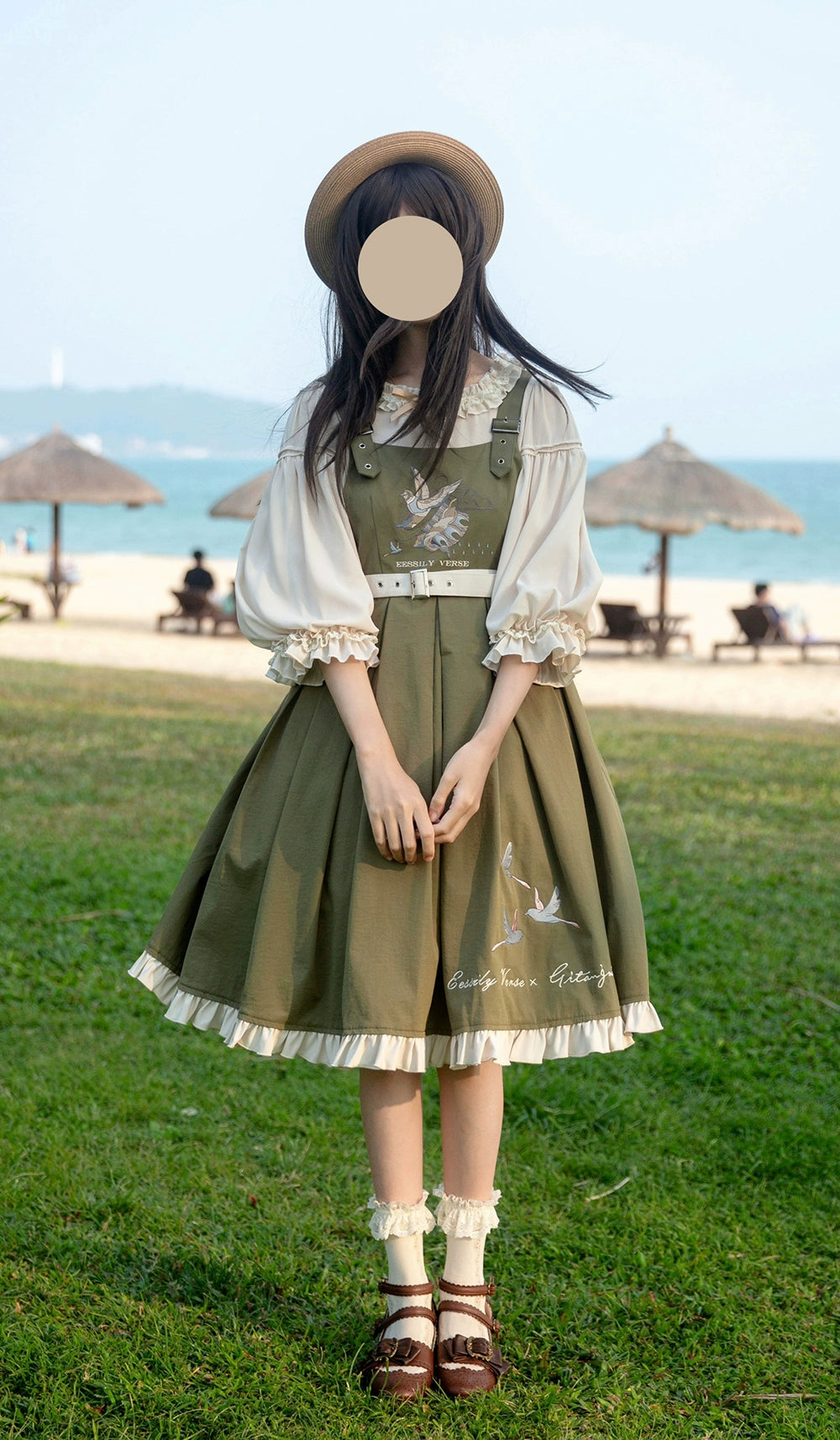 EESSILY - Flying Bird - Plus Size Elegant Lolita JSK Dress With Bird Embroidery 43278:776294