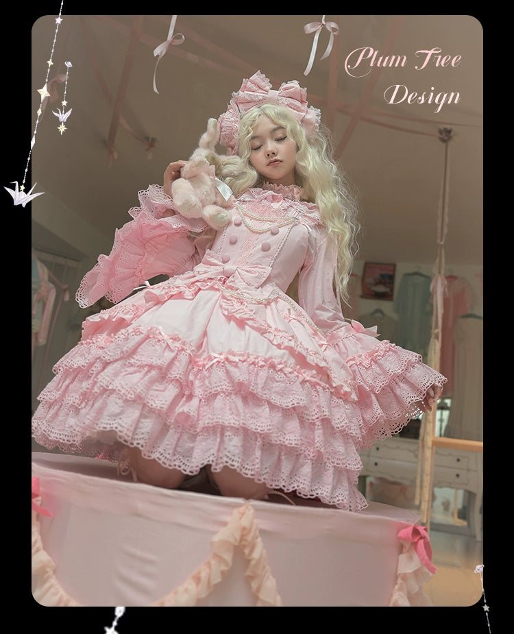 Plum Tree - Pure Love Language - Sweet Lolita Pearl JSK Princess Sleeves Blouse