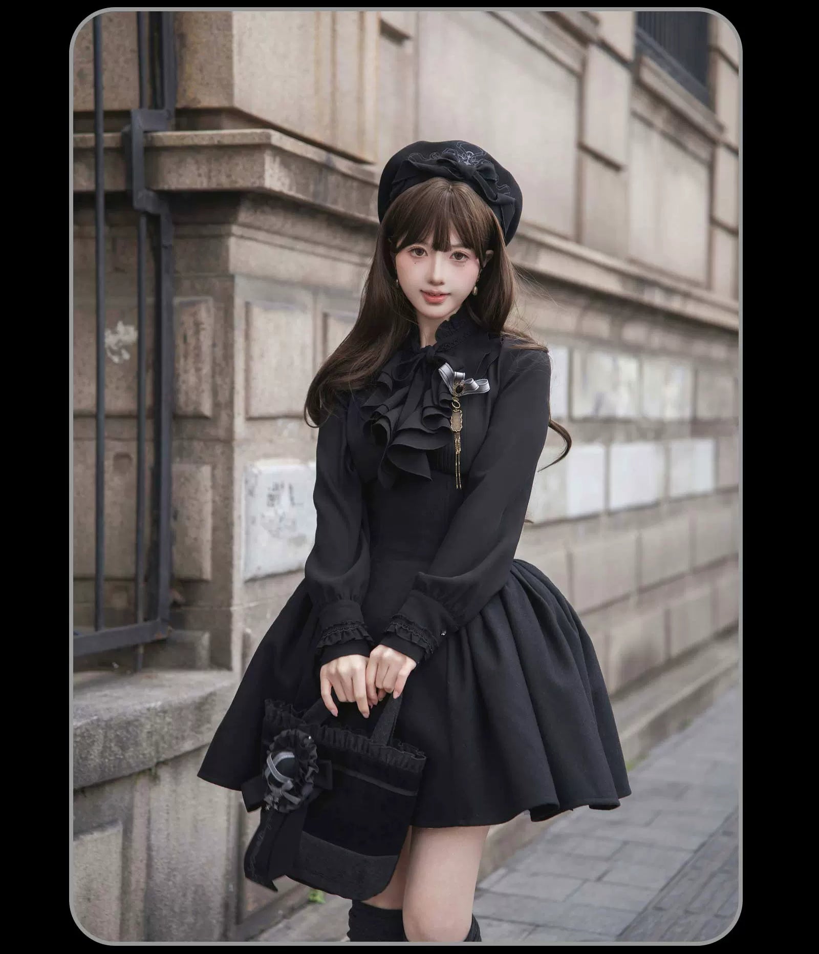 The Seventh Tenet - Classic Lolita Wool SK Set, Detachable Cape