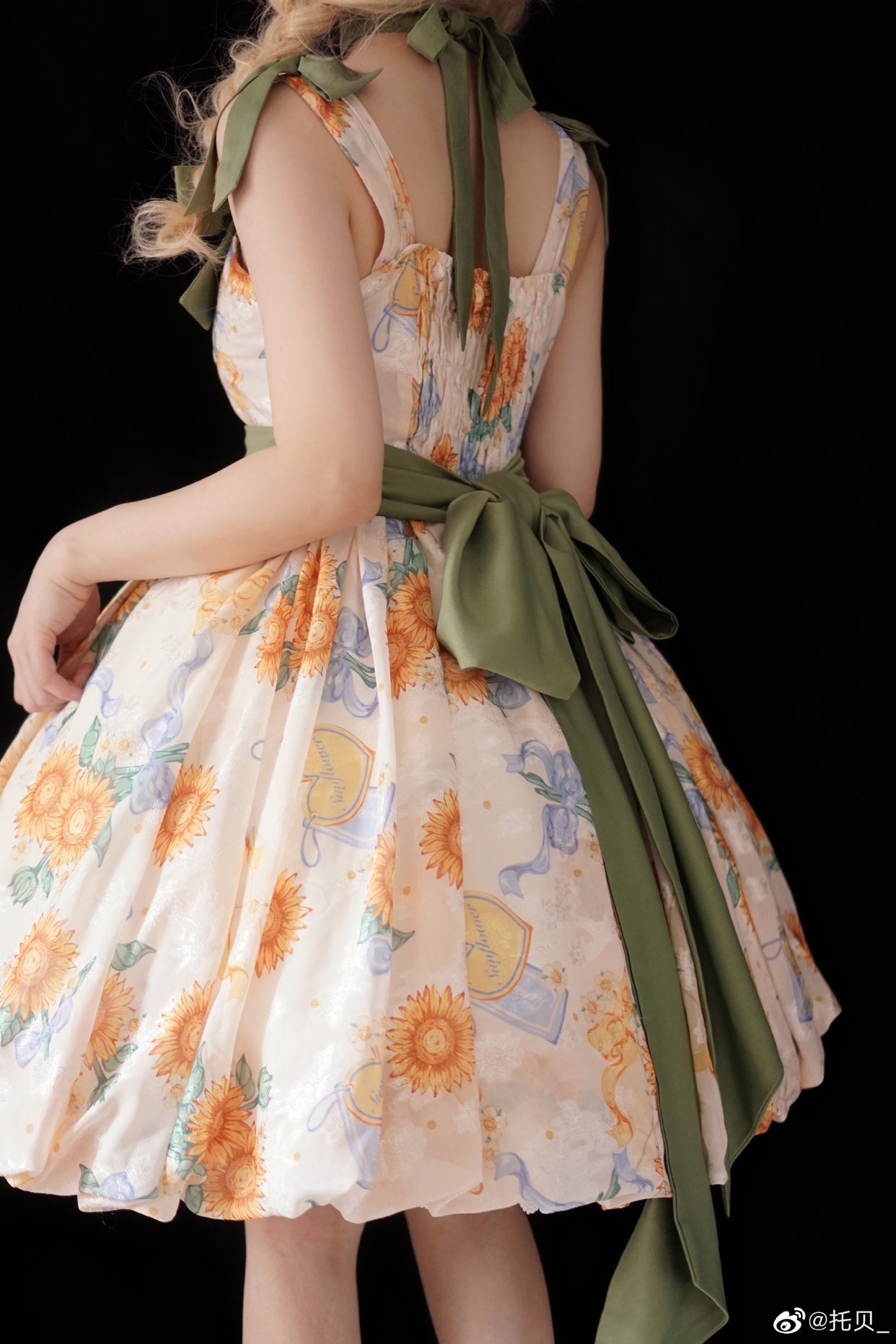 Akiyama Future Studio~Sunflower Print Lolita JSK Dress in Breathable Light Fabric 42790:753488