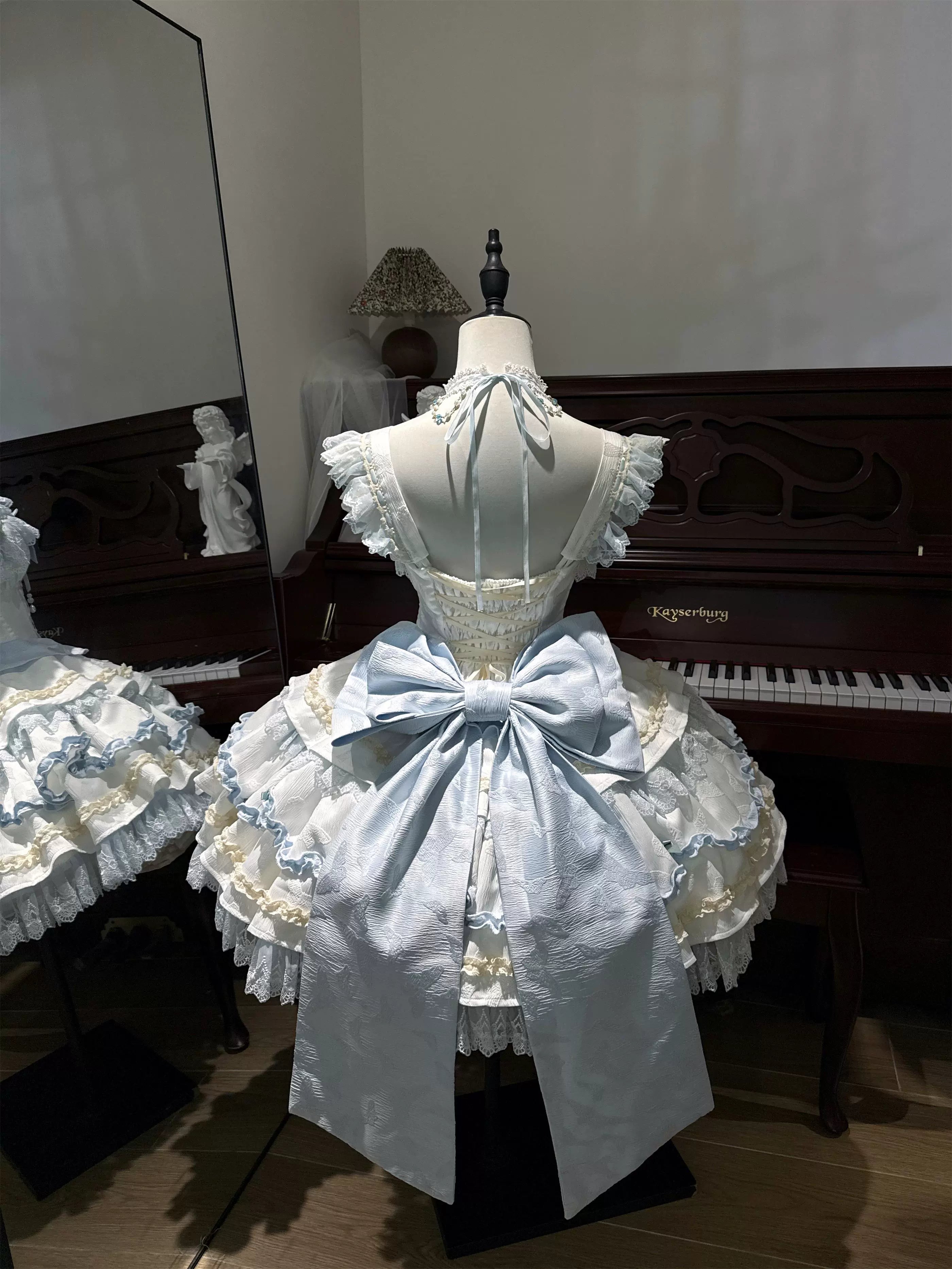 Pudding Lolita - Floral Bell Dream - Sweet Lolita JSK Dress, Halter Neckline 44186:797981