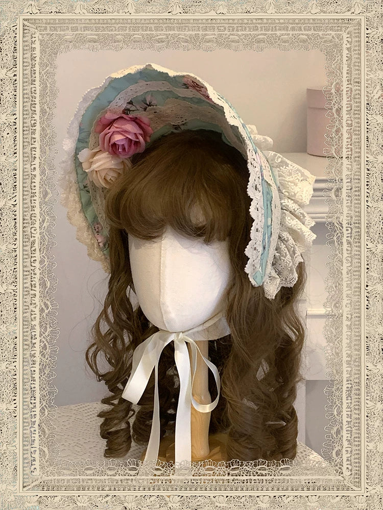 Starry Whisper - Six-panel Old School Lolita Rose Print OP Dress, Back Opening (L M S XL) 45791:865213