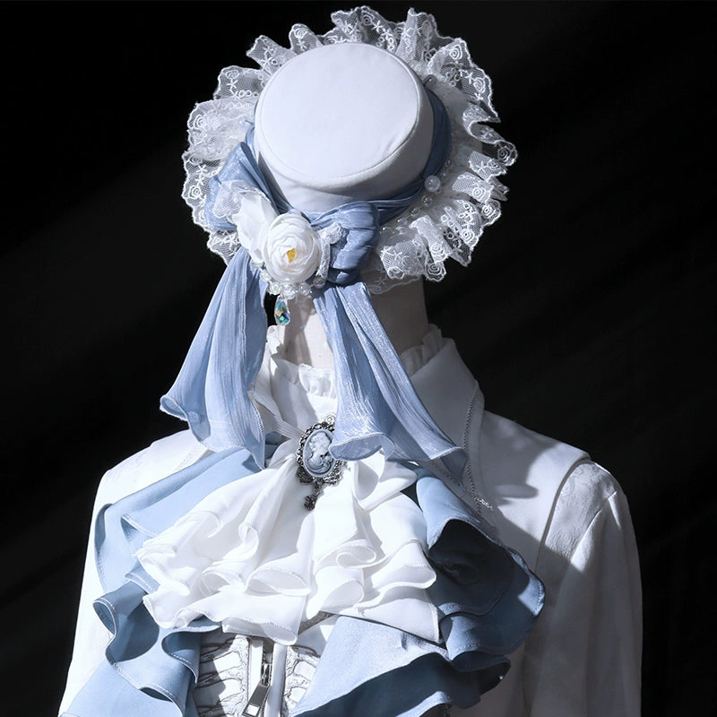 Forest Fluorescent Carps~Crumbling Skeleton~Ouji Lolita Vest Fishbone Embroidery Prince Pants Suits (2XL L M S XL) 37058:546582