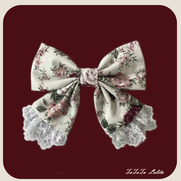 Burgundy Rose - Floral Printed Old School Lolita JSK, Elegant Cape A Side Clip Only S