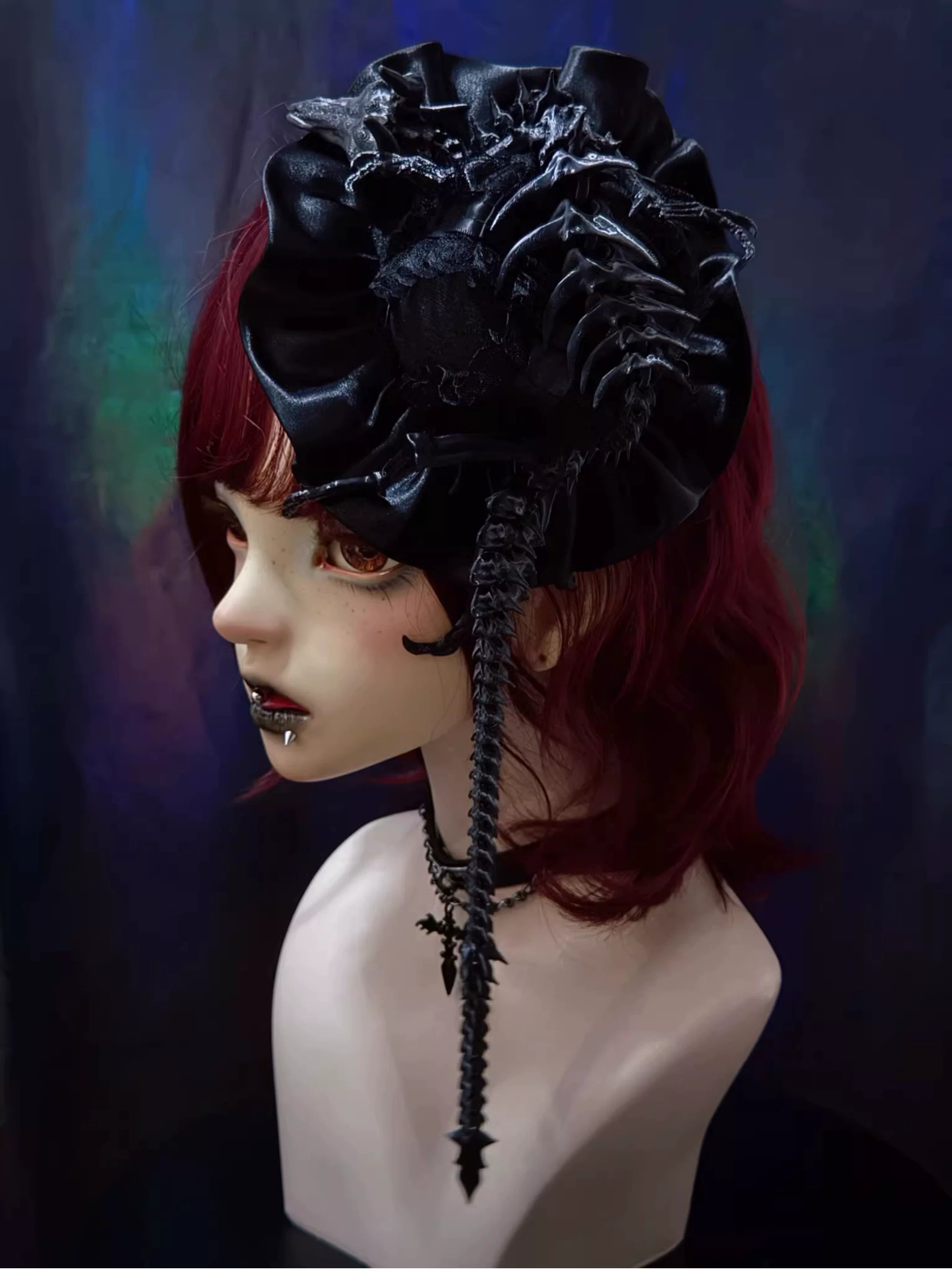 Halloween Gothic Lolita Headdress, Eyeball & Skeleton Accent 1