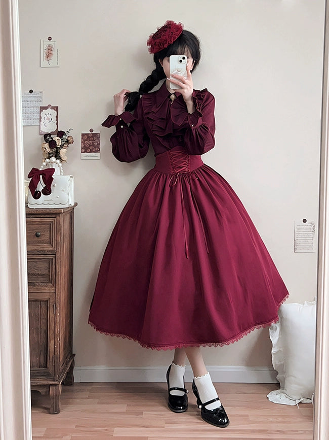 Classic Lolita SK Double-sided Wearing Fishbone Skirt