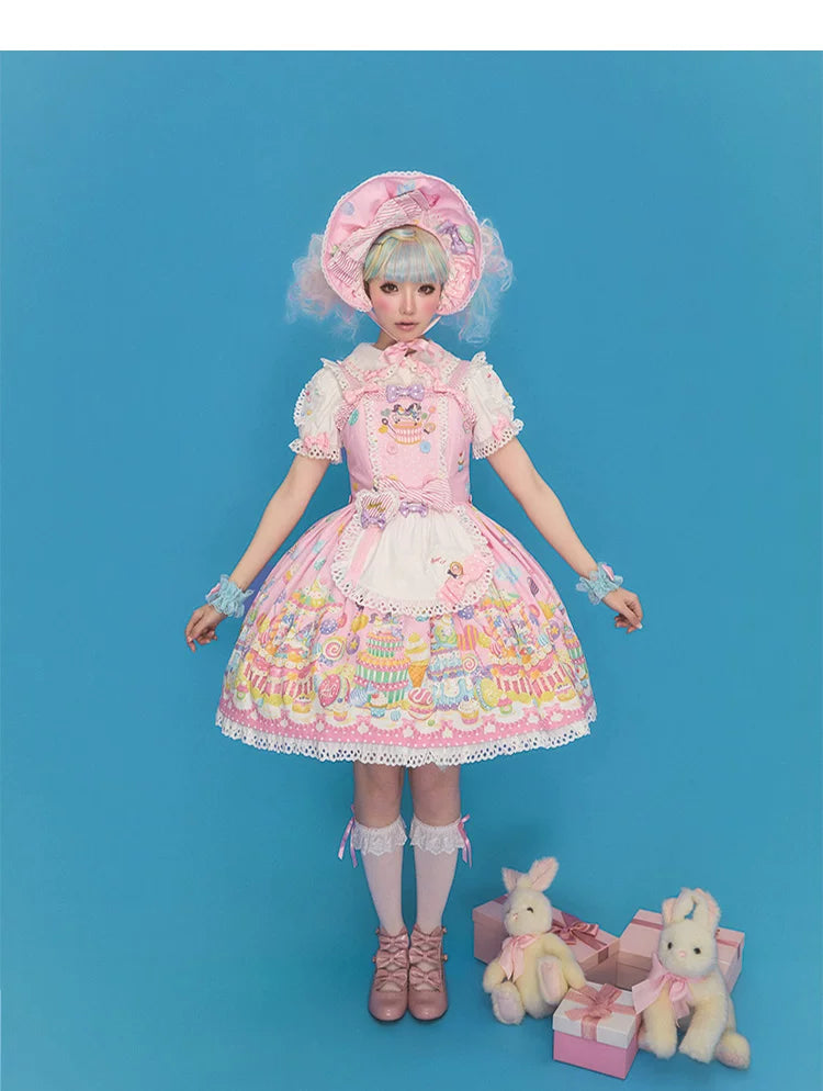 Sweet Dessert Land - Kawaii Lolita OP & JSK Dress Suit, Cake Print 44542:811594