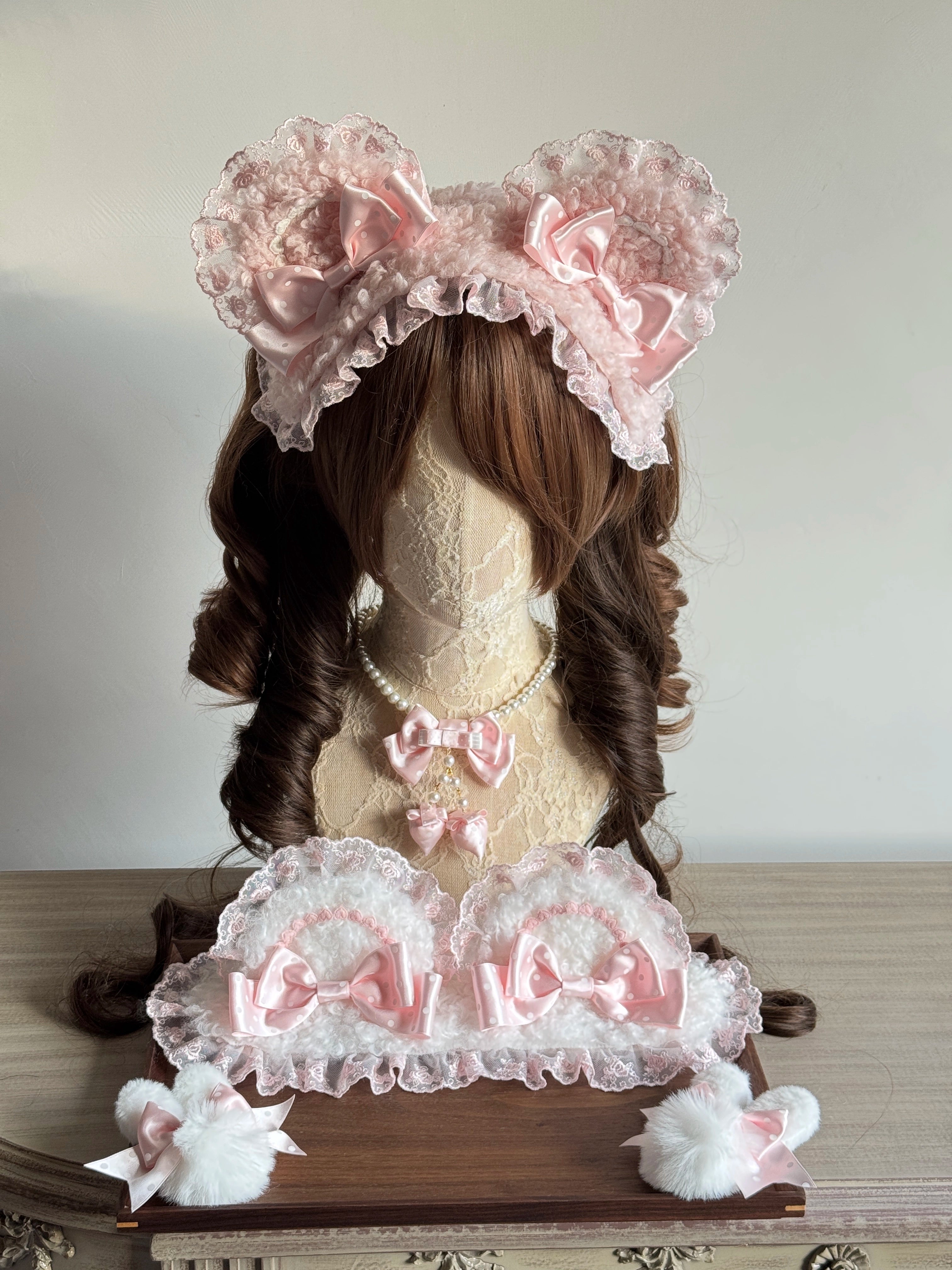 MAID - Sweet Lolita Handmade Lace Headband, Bear Ear Design 44106:795905