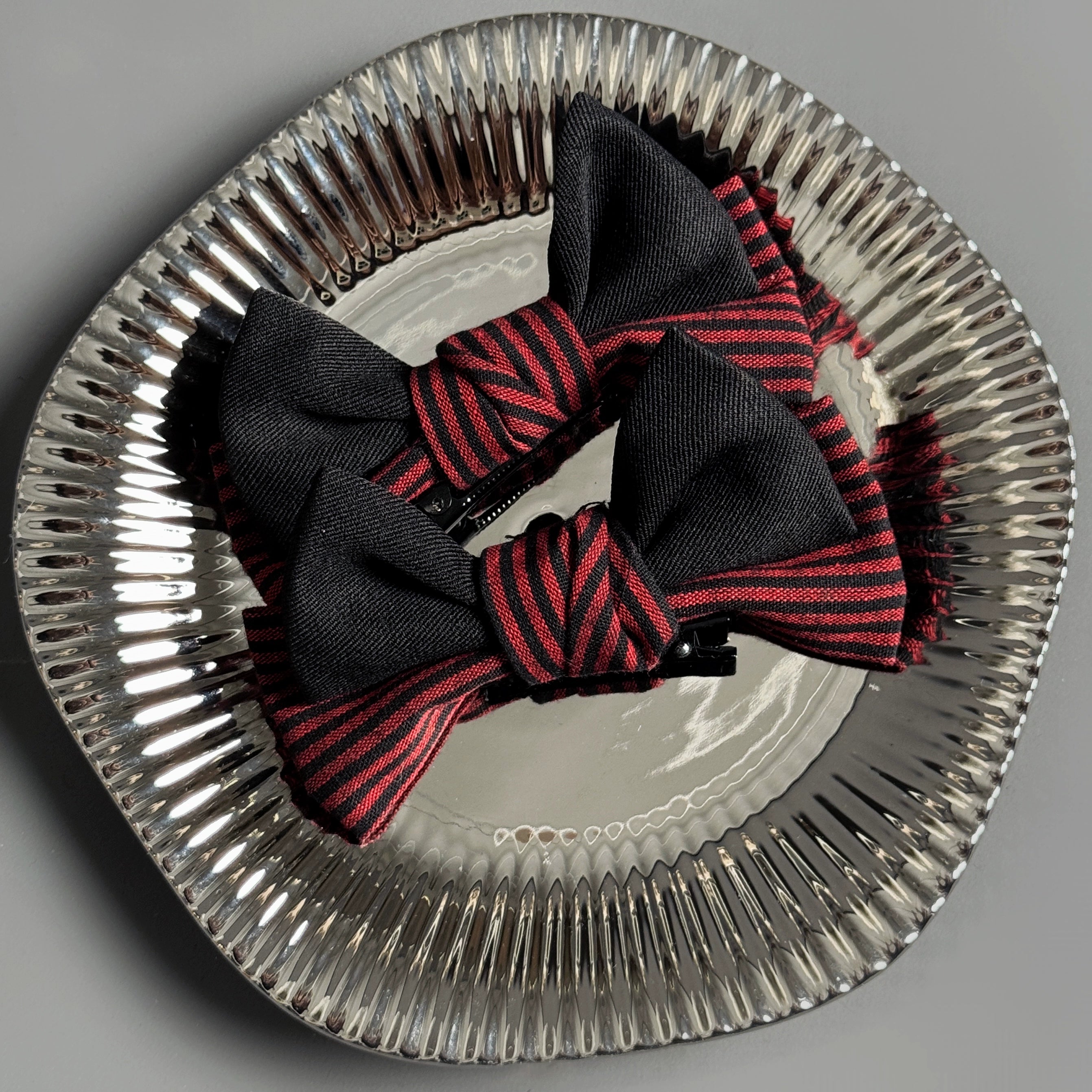 Alice Girl - Lolita Potion - Gothic Lolita Witch Hat and Striped Side Clips Burgundy clip only