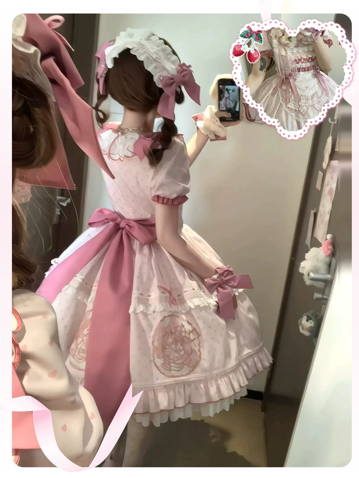 Berry Trap - Embroidered Sweet Lolita OP Dress, Polka Dot