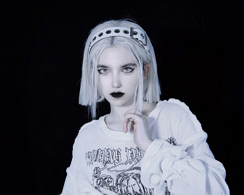 Strange Sugar~Gothic Lolita KC Faux Leather Punk Lolita Hair Accessories 36648:533498