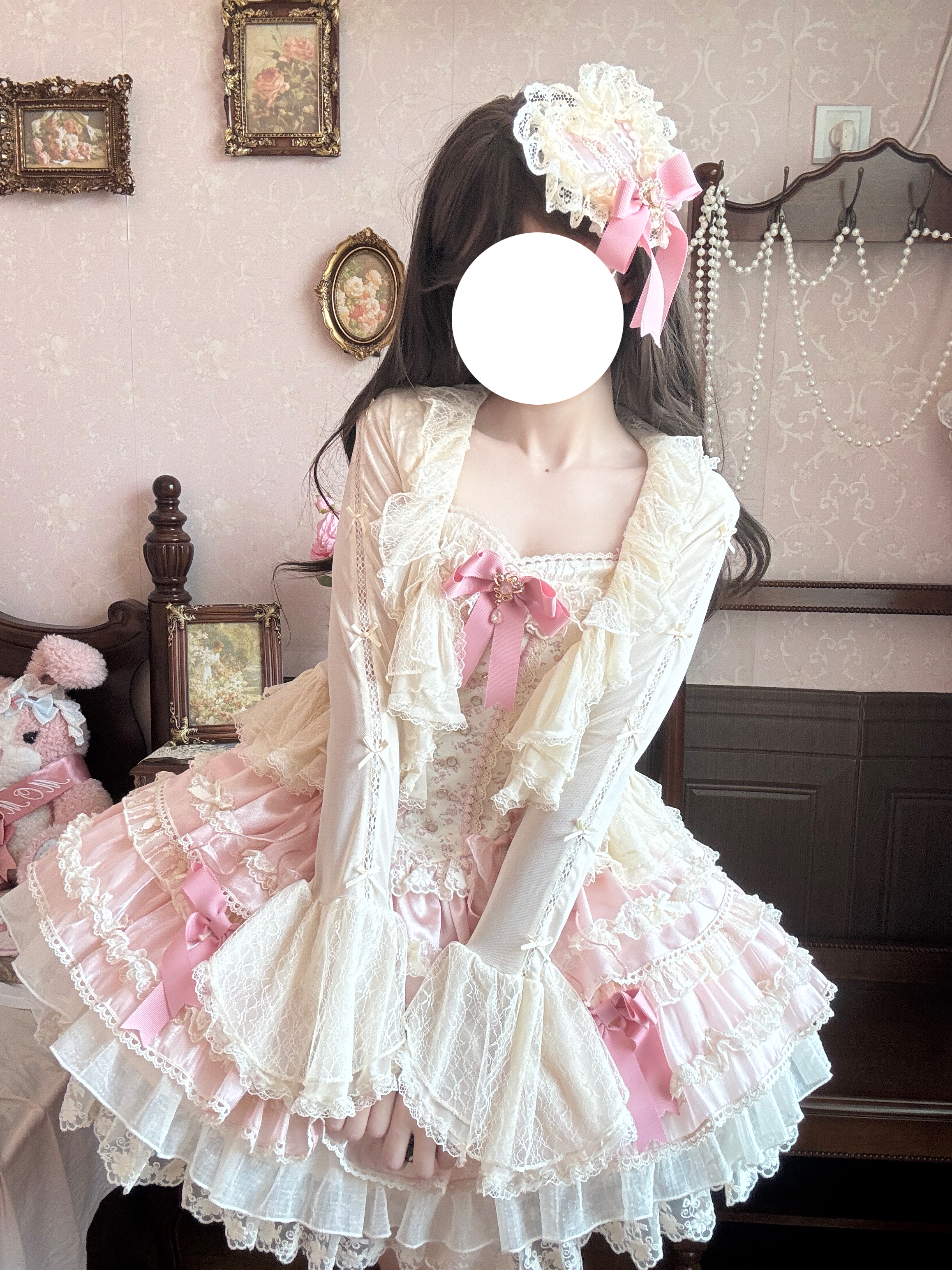 Mist Cardigan - Lightweight Sweet Lolita Bolero, Ruffle Details 44496:810971