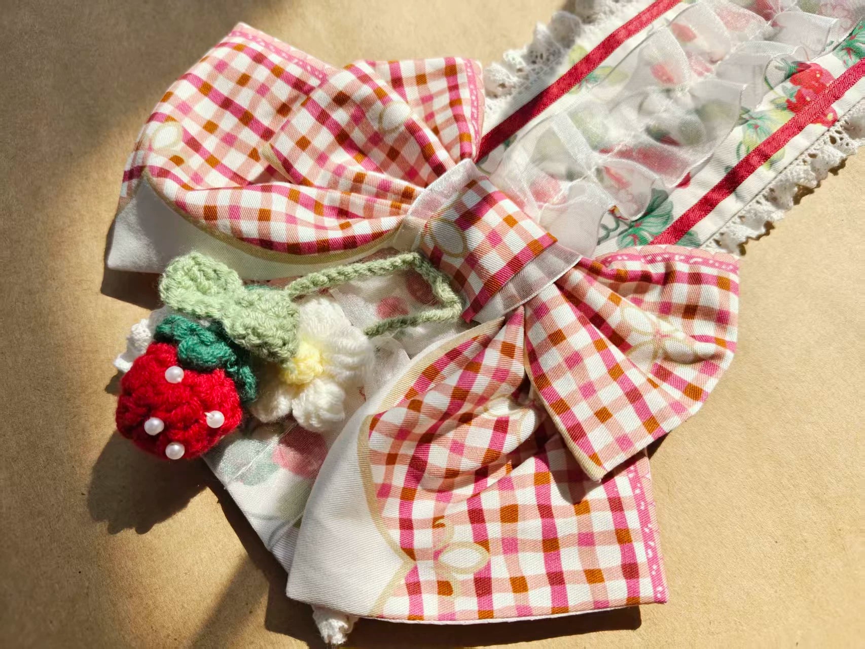 Cranberry and Lucky Clover - Cotton Sweet Lolita JSK Dress, Strawberry and Floral Print 45296:846329