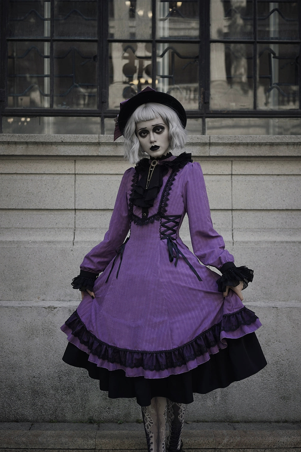 Miss Point - Perintz Manor - Gothic Lolita OP Long Sleeve Retro Lolita Dress 39904:642700