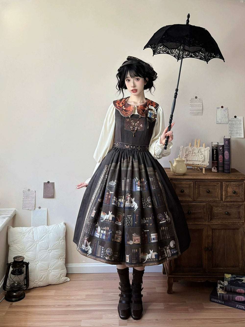 Miss Point - German Bookshelf - Classic Lolita Printed JSK Dress 44029:792919