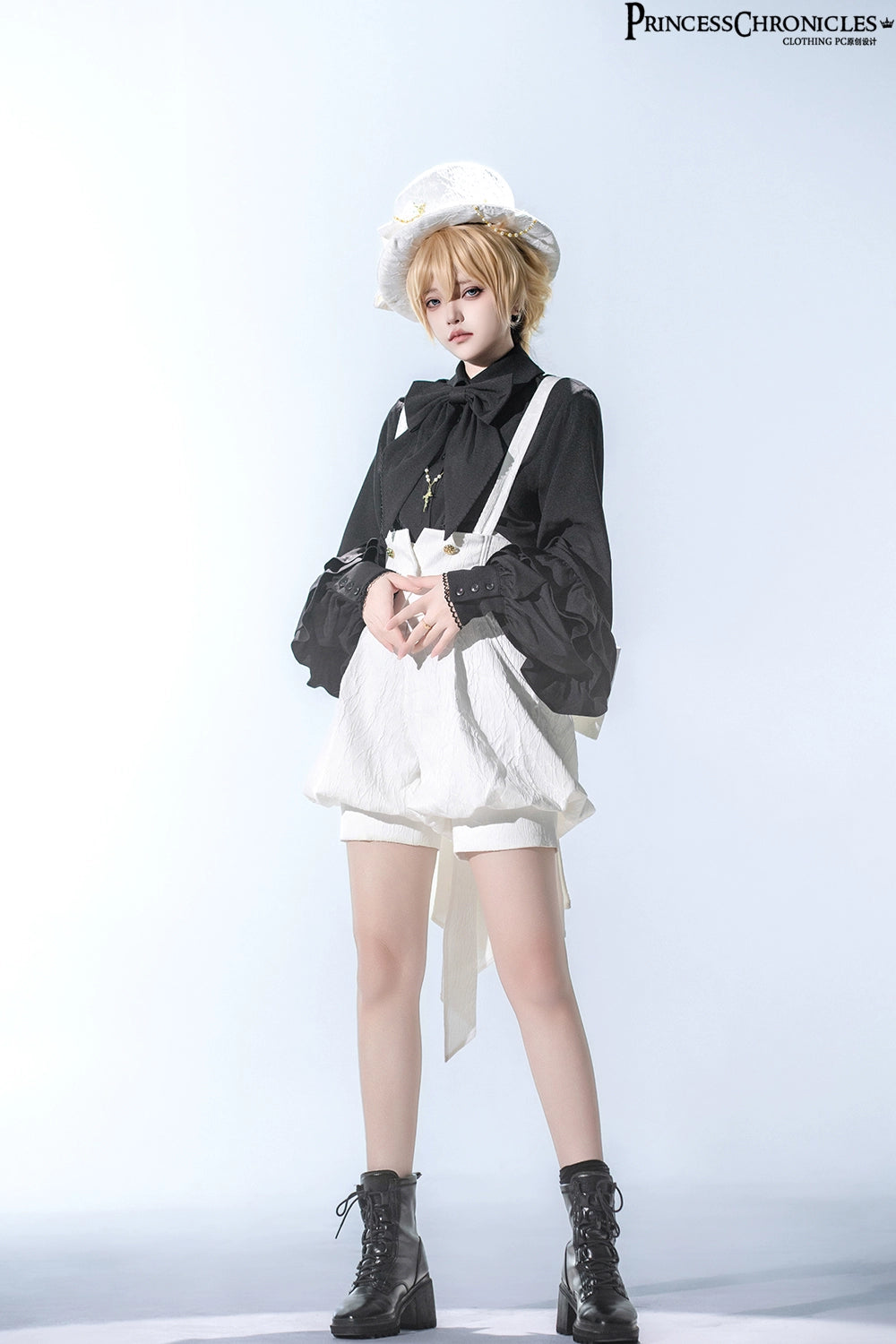 Doll - Ouji Lolita Pink Blouse & White Shorts