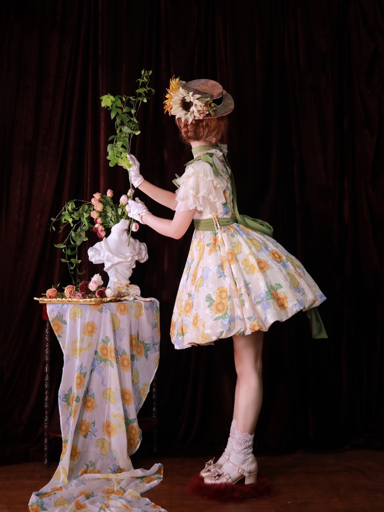 Akiyama Future Studio~Sunflower Print Lolita JSK Dress in Breathable Light Fabric 42790:753522