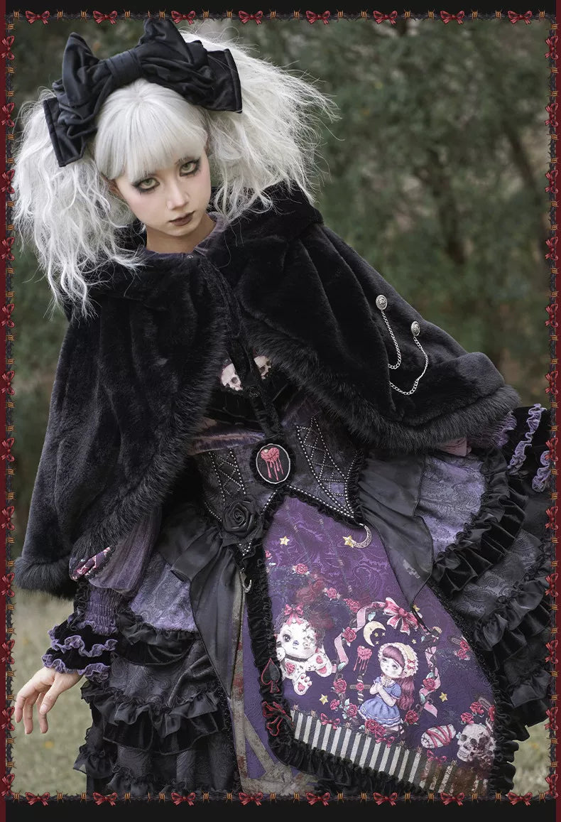 Werewolf Slayer - Gothic Lolita Shirt & Suspender SK Dress Set, Tiered Skirt 44541:811984