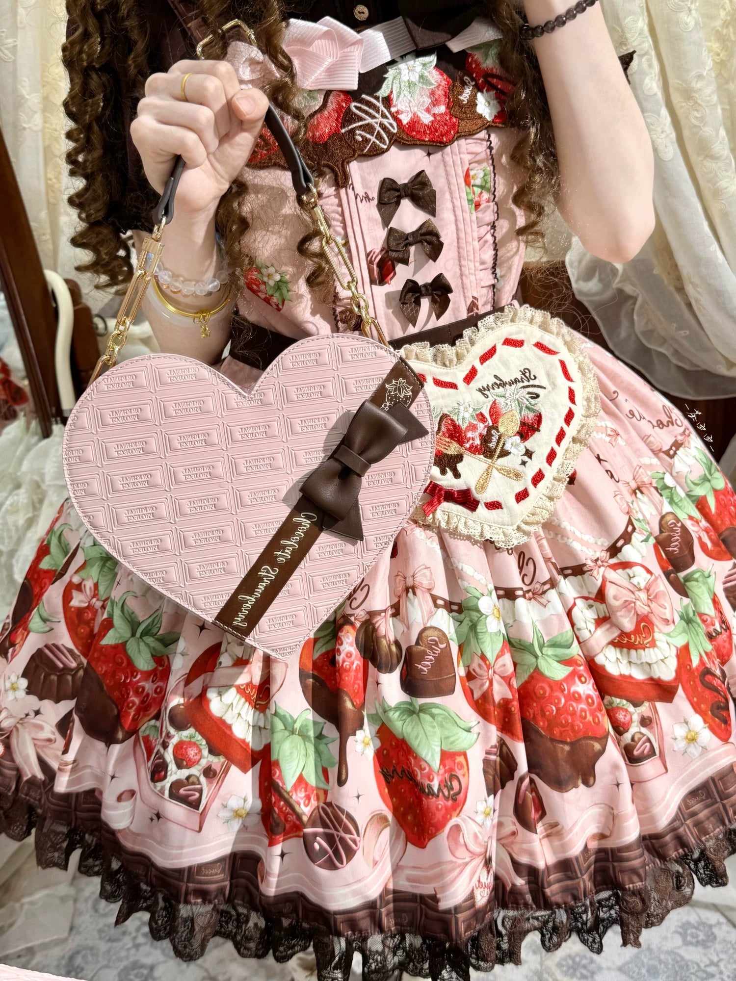 Sweet Lolita Heart-Shaped Bag, Chocolate Inspired 44939:829392