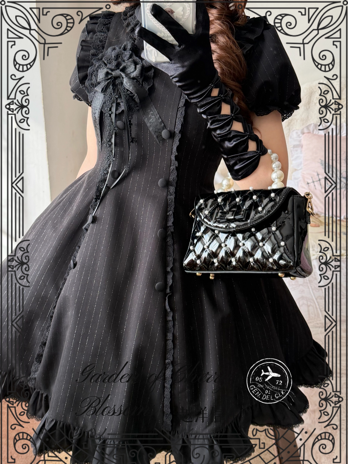 Overseas Letter - Cotton Old School Lolita OP Dress, Gingham & Stripe Patterns 45918:868167