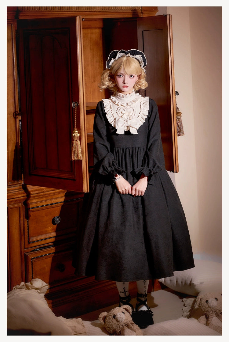 With PUJI - Twilight Choir - Twin Lolita OP Suit Loose Version Dress with Apron