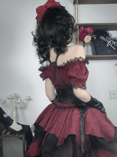 (Buyforme)Kiko Lolita~Gothic Enchanting Lolita Nightshade Princess Skirt Set   