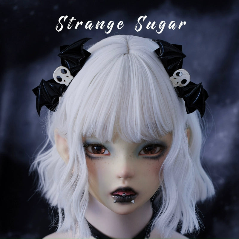 Strange Sugar - Gothic Hair Accessories Set Skulls Sharks Lolita Clips Headbands No.8 A Pair of Wing Bow Hair Clips