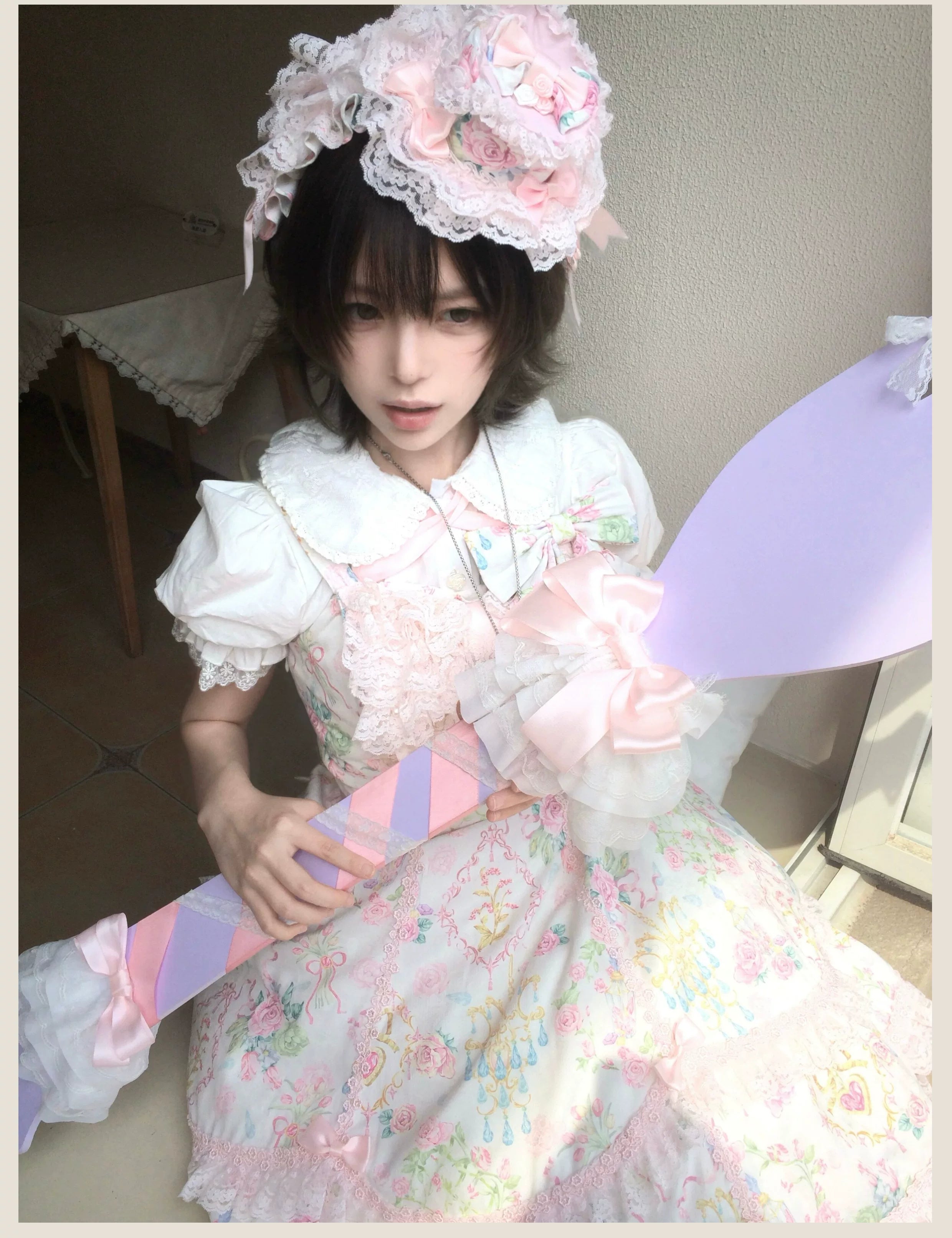 Spring 2025 - Floral Old School Lolita JSK Dress, Lace Trims 42950:847920