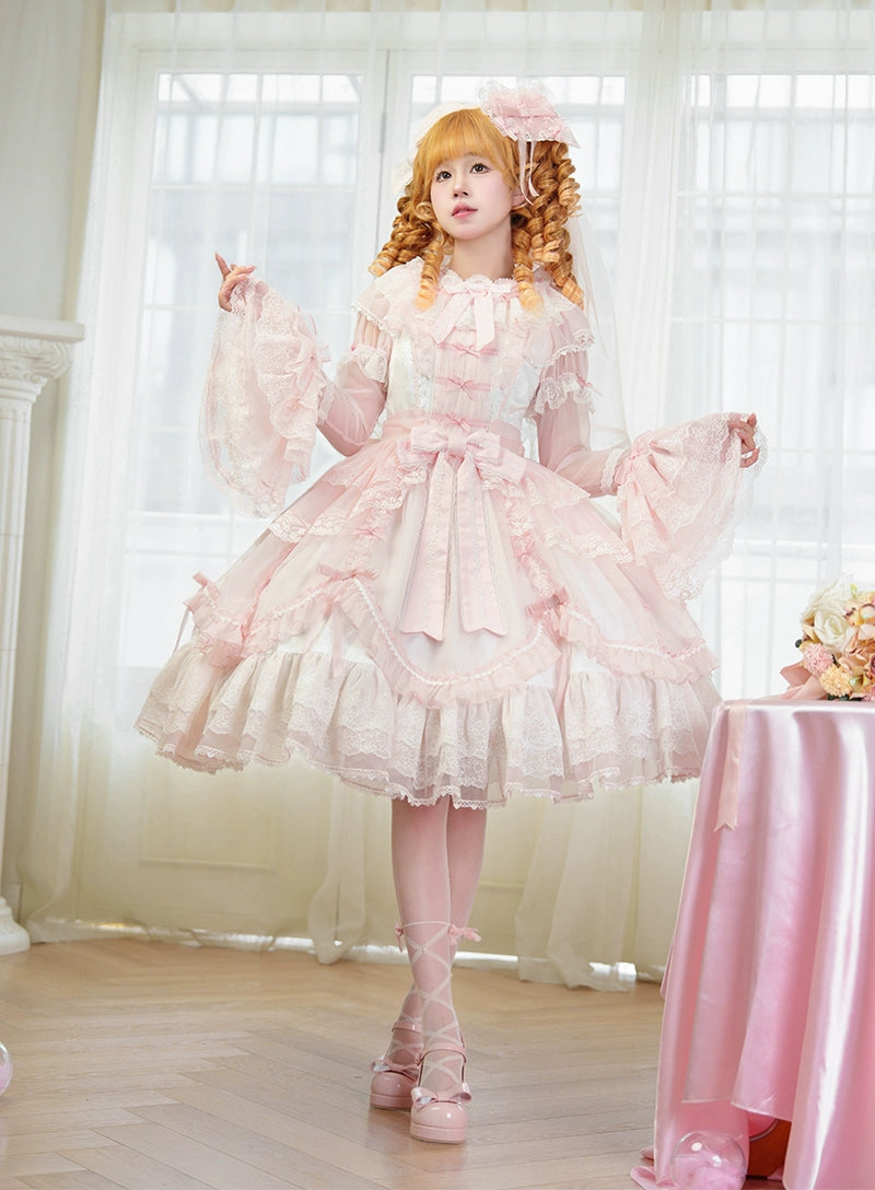 Mewroco - Candy Flavor - Gorgeous Sweet Lolita Dress, Lace & Petal Hem 43711:783681