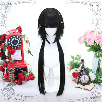 Dalao Home - Moon Night - Lolita Highlights Bang Short Wigs Black(distributed wig)