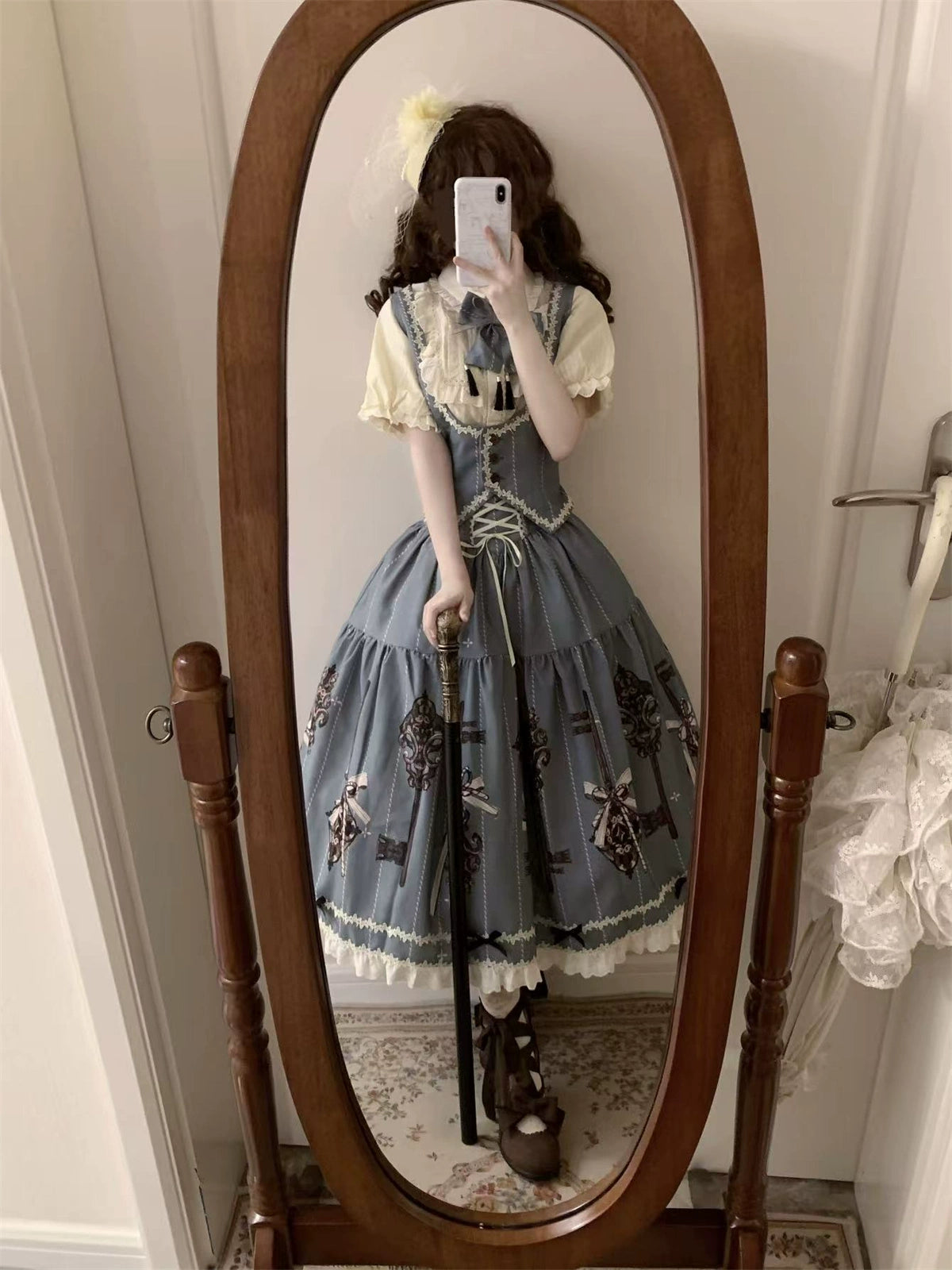Uncle's Workshop - Secret Key - Classic Lolita Dress Suit, Key Print 43925:790982