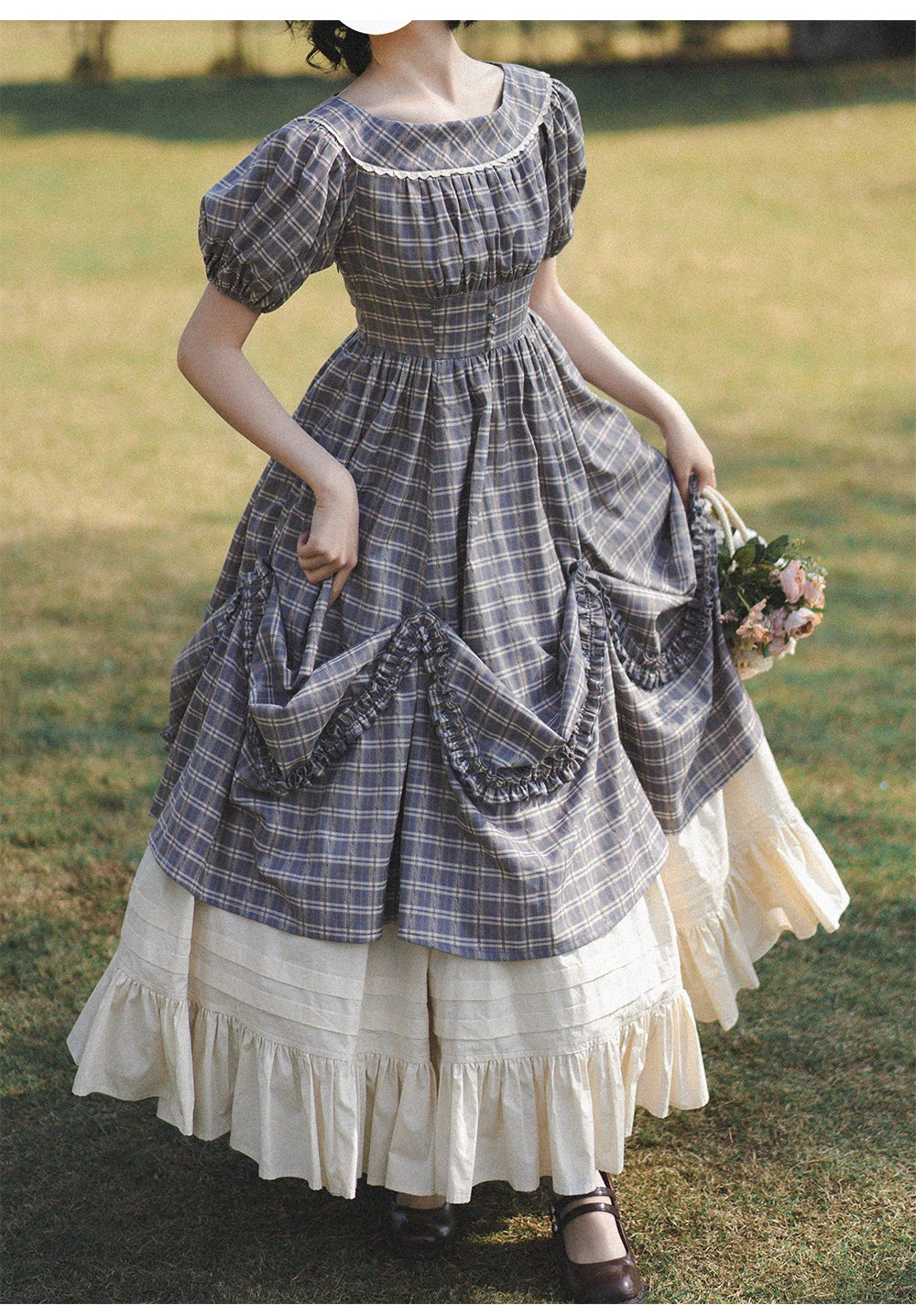 Classic Lolita Cotton Underskirt, Ruffles Hem